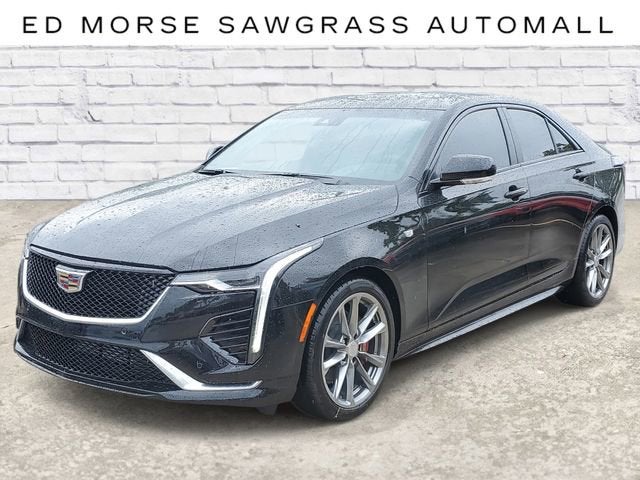 2026 Cadillac CT4 Sport in Black Raven — front three-quarter view