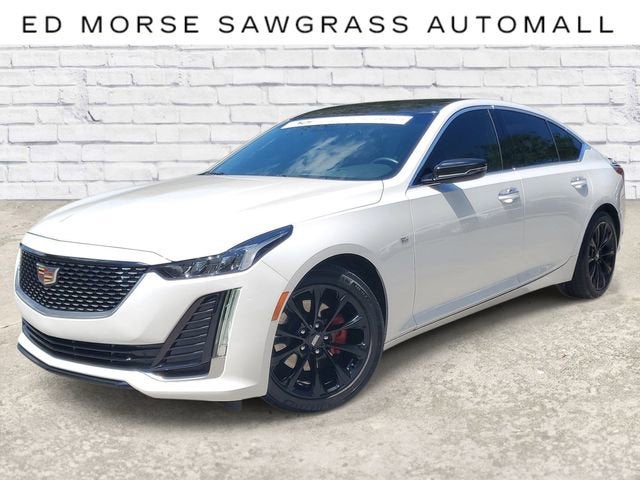2020 Cadillac CT5 Premium Luxury in Crystal White Tricoat — front three-quarter view