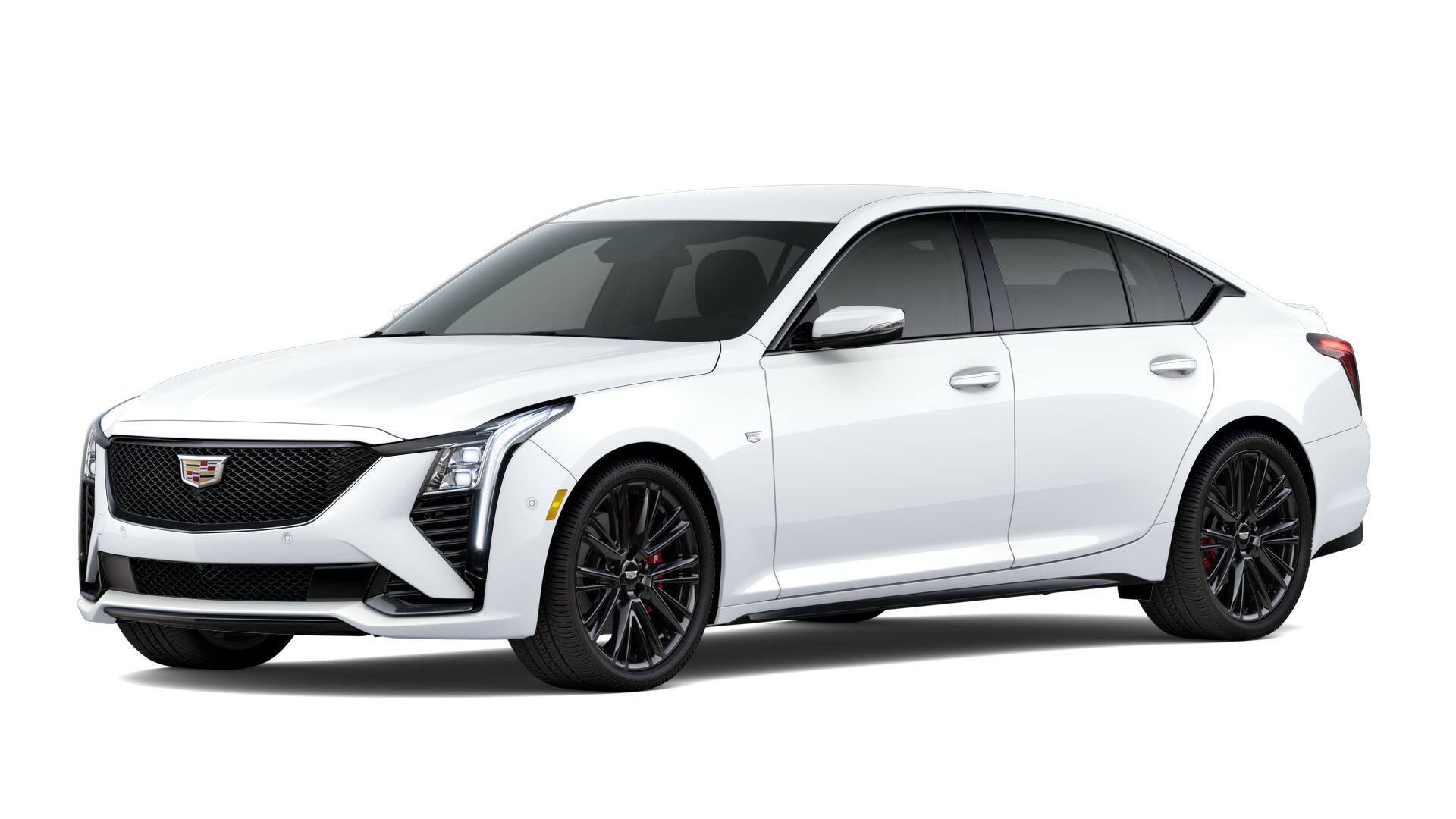 2026 Cadillac CT5 Sport in Summit White — front three-quarter view