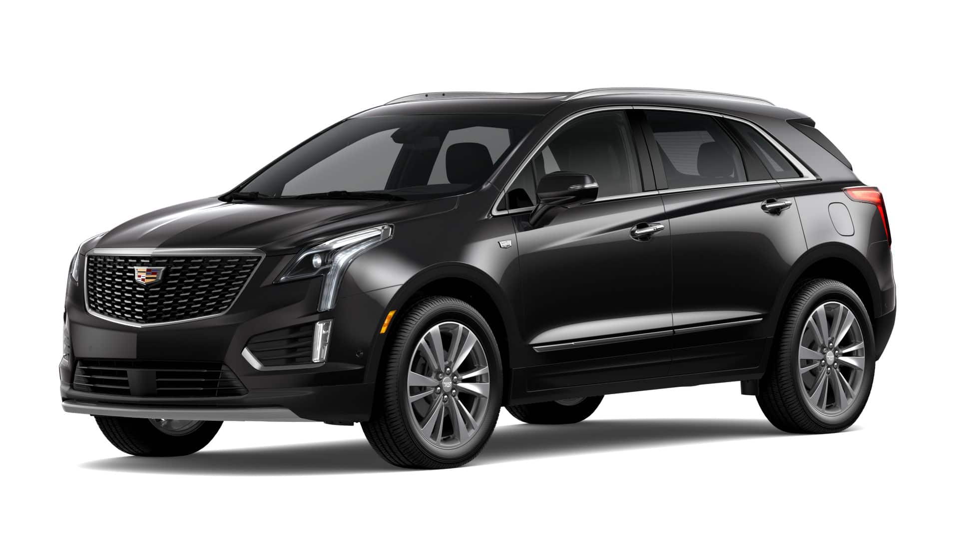2026 Cadillac XT5 Premium Luxury in Stellar Black Metallic — front three-quarter view