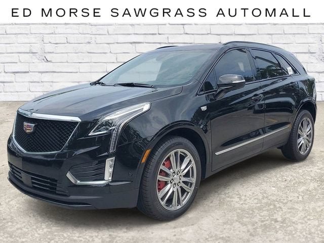 2026 Cadillac XT5 Sport in Stellar Black Metallic — front three-quarter view