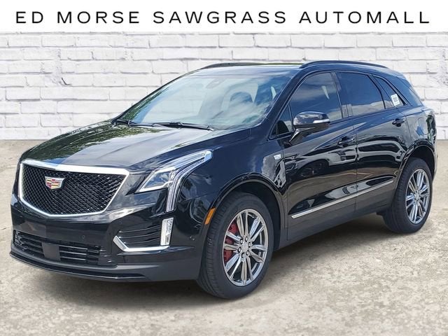 2026 Cadillac XT5 Sport in Stellar Black Metallic — front three-quarter view
