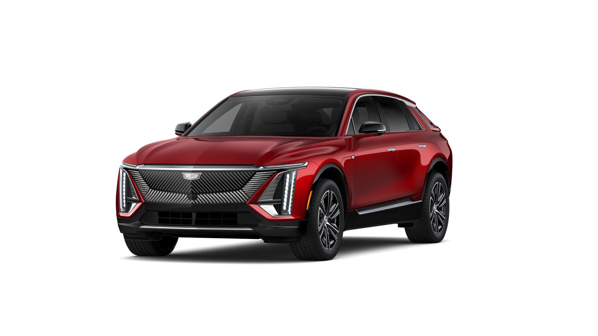 2026 Cadillac LYRIQ Luxury in Radiant Red Tintcoat — front three-quarter view