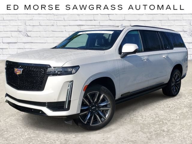 2023 Cadillac Escalade ESV Sport Platinum in Crystal White Tricoat — front three-quarter view