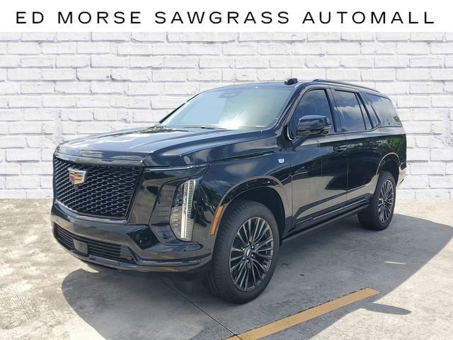 2026 Cadillac Escalade Platinum Sport in Black Raven — front three-quarter view