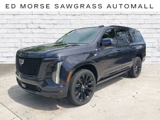2026 Cadillac Escalade Platinum Sport in Galactic Gray Metallic — front three-quarter view