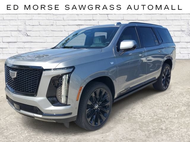2026 Cadillac Escalade Platinum Sport in Argent Silver Metallic — front three-quarter view
