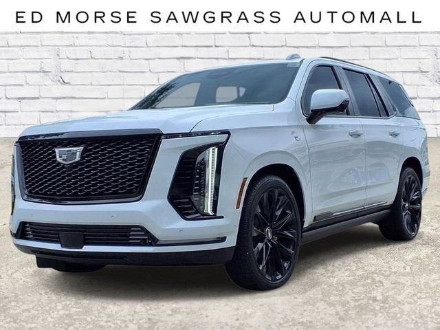 2026 Cadillac Escalade Platinum Sport in Vibrant White Tricoat — front three-quarter view