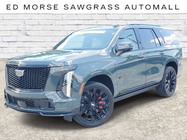 2026 Cadillac Escalade V-Series in Aegean Stone — front three-quarter view